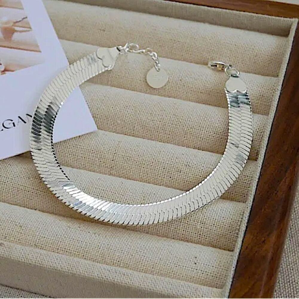 Sterling Silver Herringbone Bracelet - Picture 4 of 6
